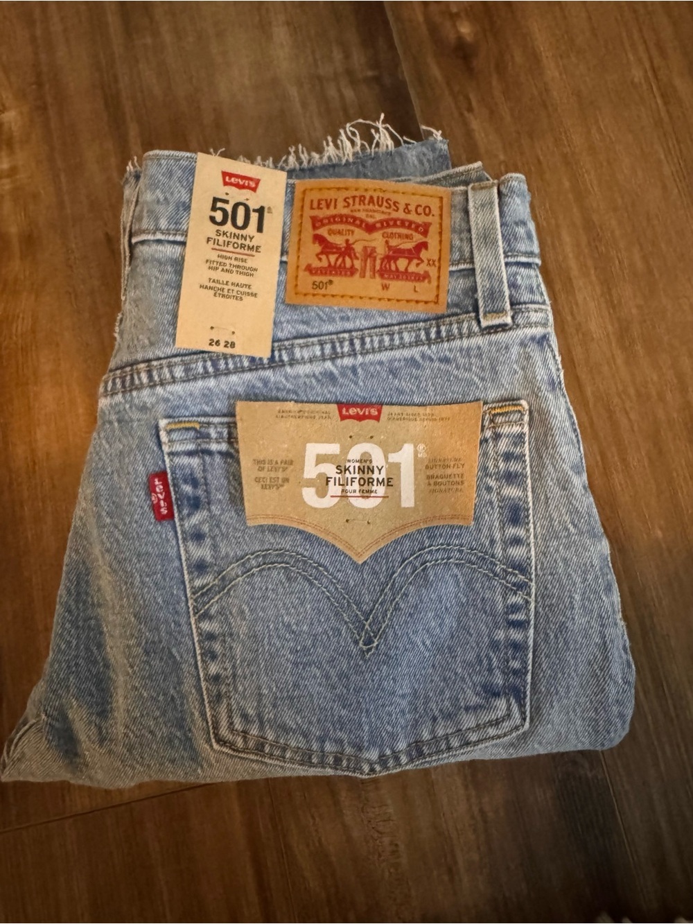 Levi's 501 Skinny Jeans - Light Blue Denim